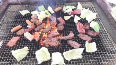 BBQ　肉　バーベキュー　服部緑地　メンズ美容室　2018