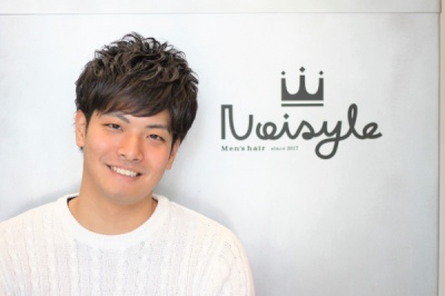 Noisyle北堀江メンズショート無造作パーマクラウドマッシュ